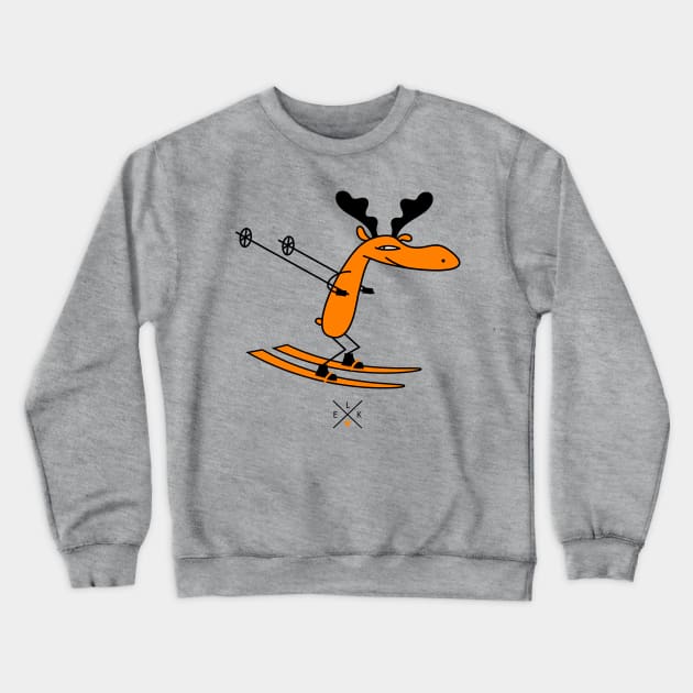 Skier moose Crewneck Sweatshirt by spontania